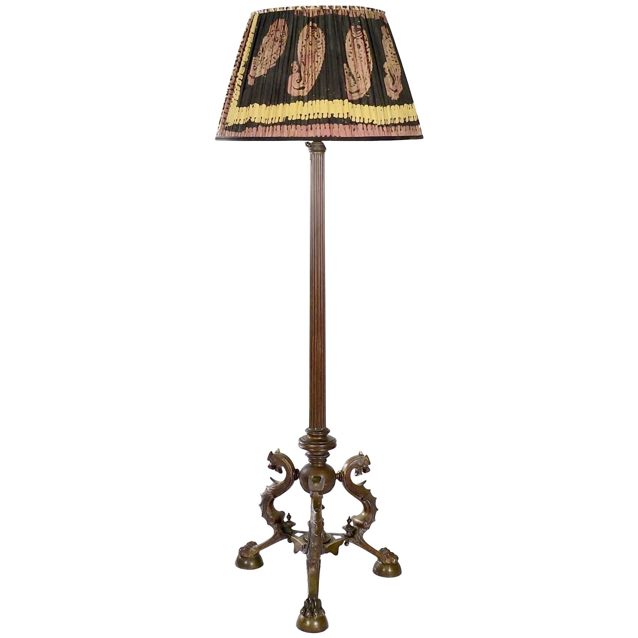 Finely Cast Napoleon III Bronze Standard Lamp For Sale