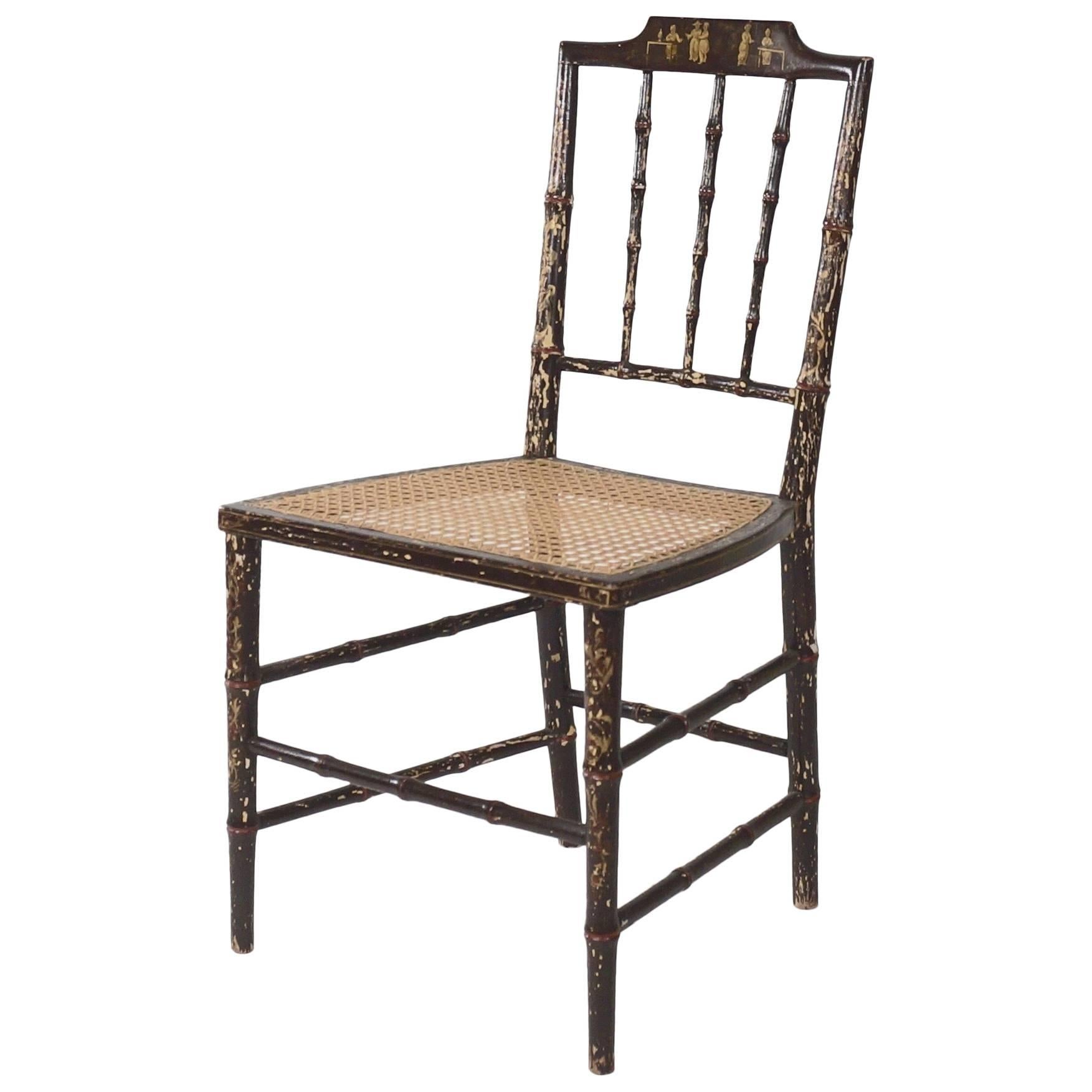 George III Painted Side Chair in the Manner of Hepplewhite