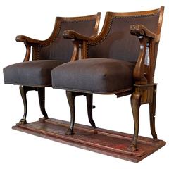 Pair of Exquisite Used Theater Seats, 1890s