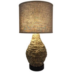 Vintage Oversized Studio Textured Pottery Table Lamp