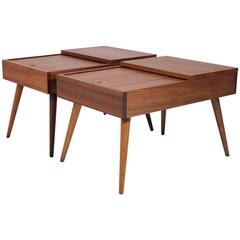 Retro Brown Saltman End Tables by John Keal