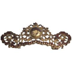 Large Antique Chinese Gold Gilt Carved Wood Wall Plaque 8