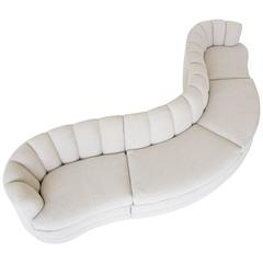 Custom 1980s Serpentine Sofa