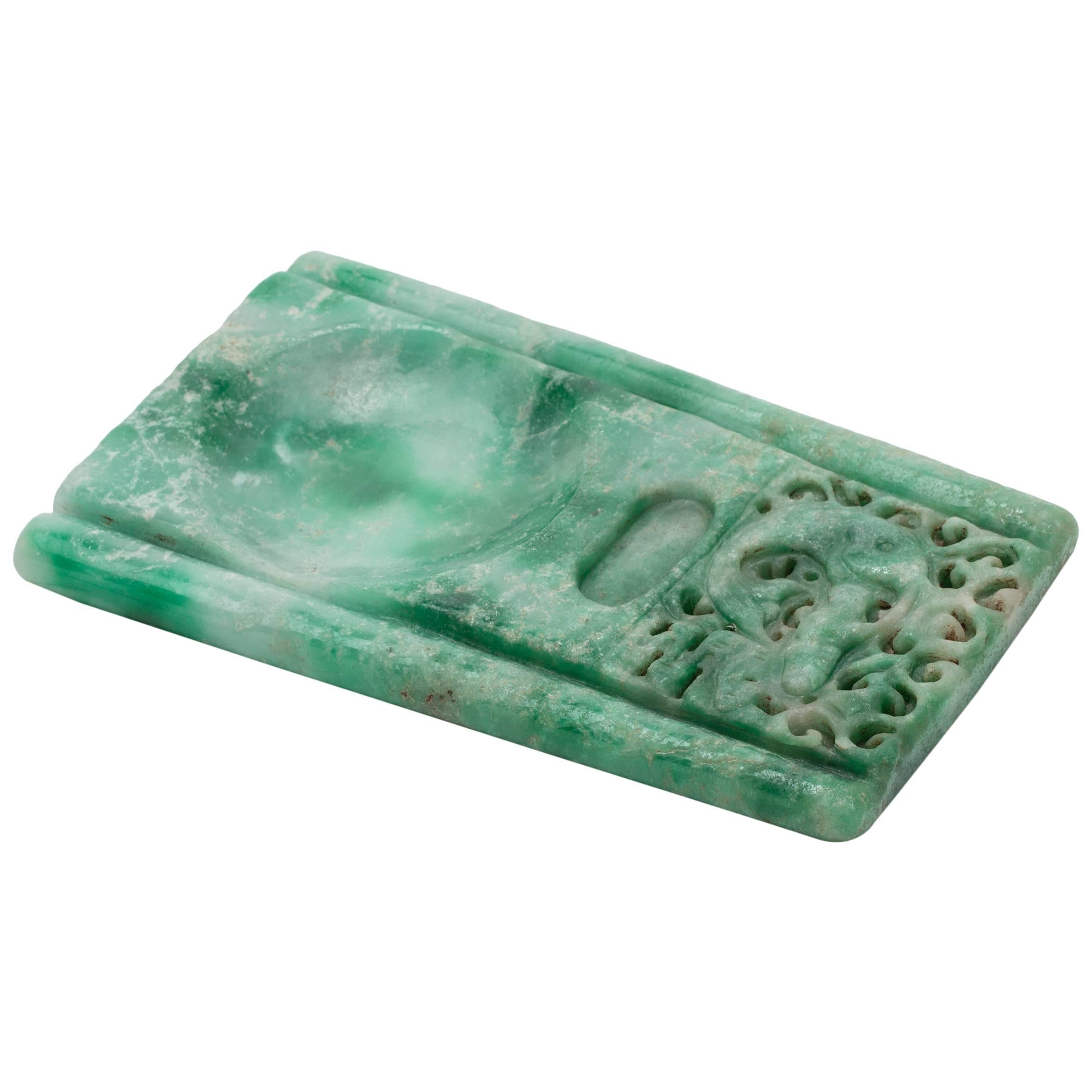 Ink-stone, Chinese Green Jadeite  For Sale