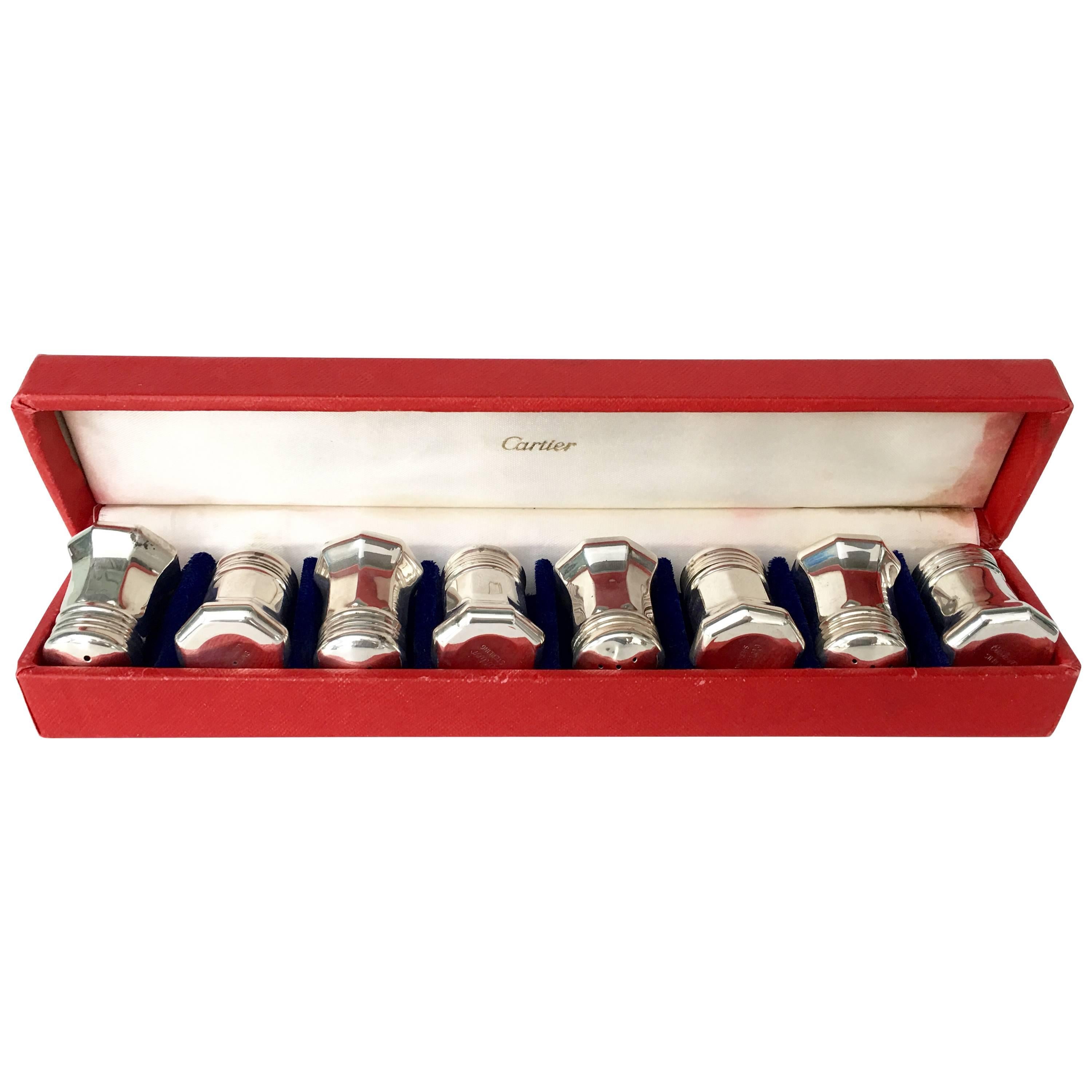 Cartier Sterling Salt and Pepper Shakers, Set of Four