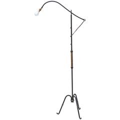 Wrought Iron Floor Lamp in the style of Jacques Adnet, circa 1940s 7