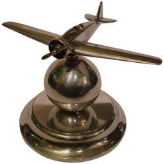 Art Deco Airplane Model Paperweight or Desk Piece, circa 1940