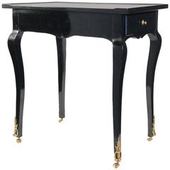 Antique Louis XV Period Ebonized Writing Table with Red Leather, circa 1760