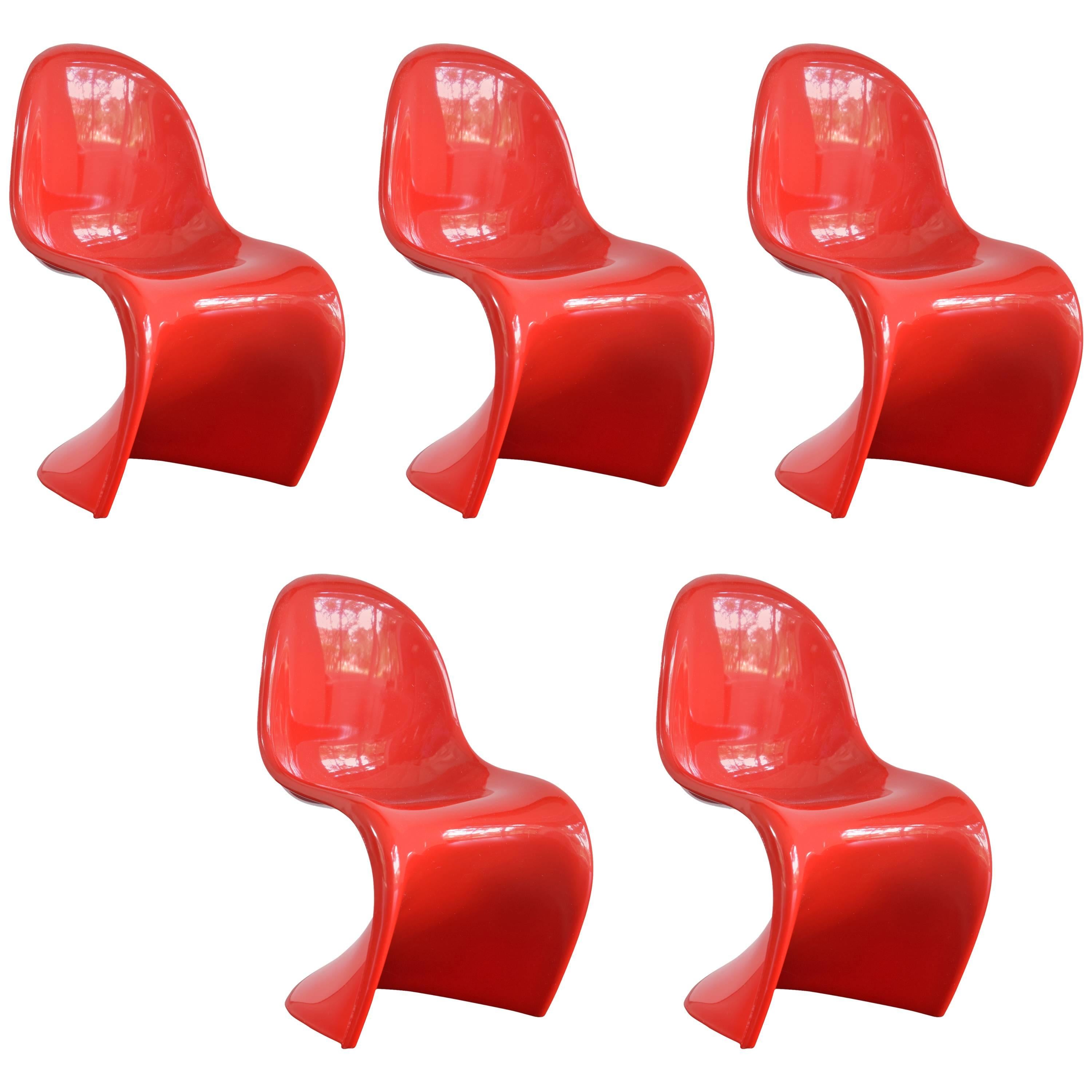 Collection of Five Verner Panton Miniature Chairs For Sale