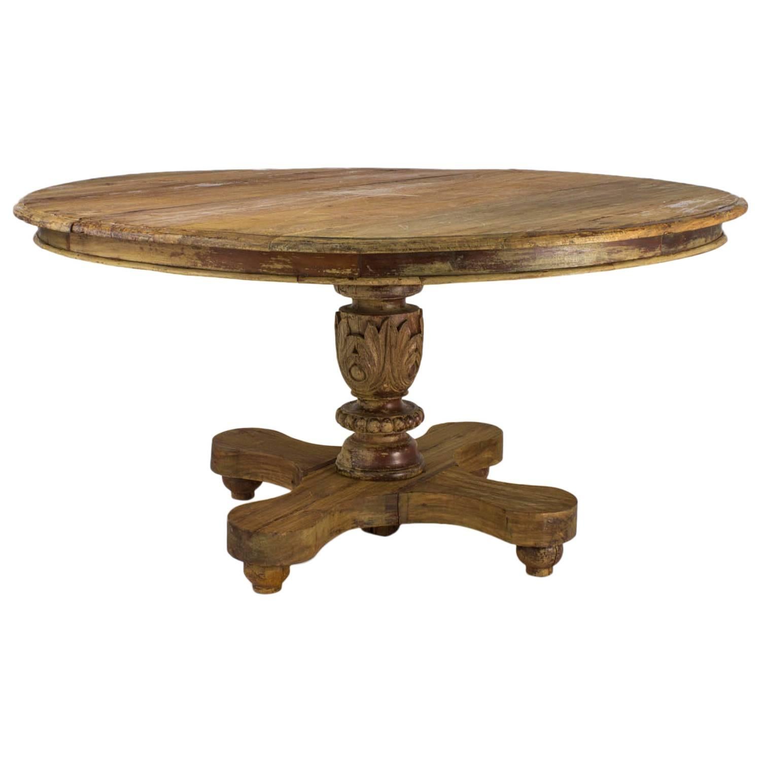 19th Century Colonial Sri Lankan Large Round Tilt-Top Table