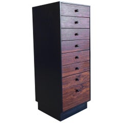David Parmalee for Founders Eight-Drawer Cabinet Rosewood and Black