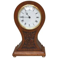 Edwardian Oak Balloon Clock