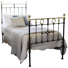 Antique Single Brass and Iron Bed, MS22