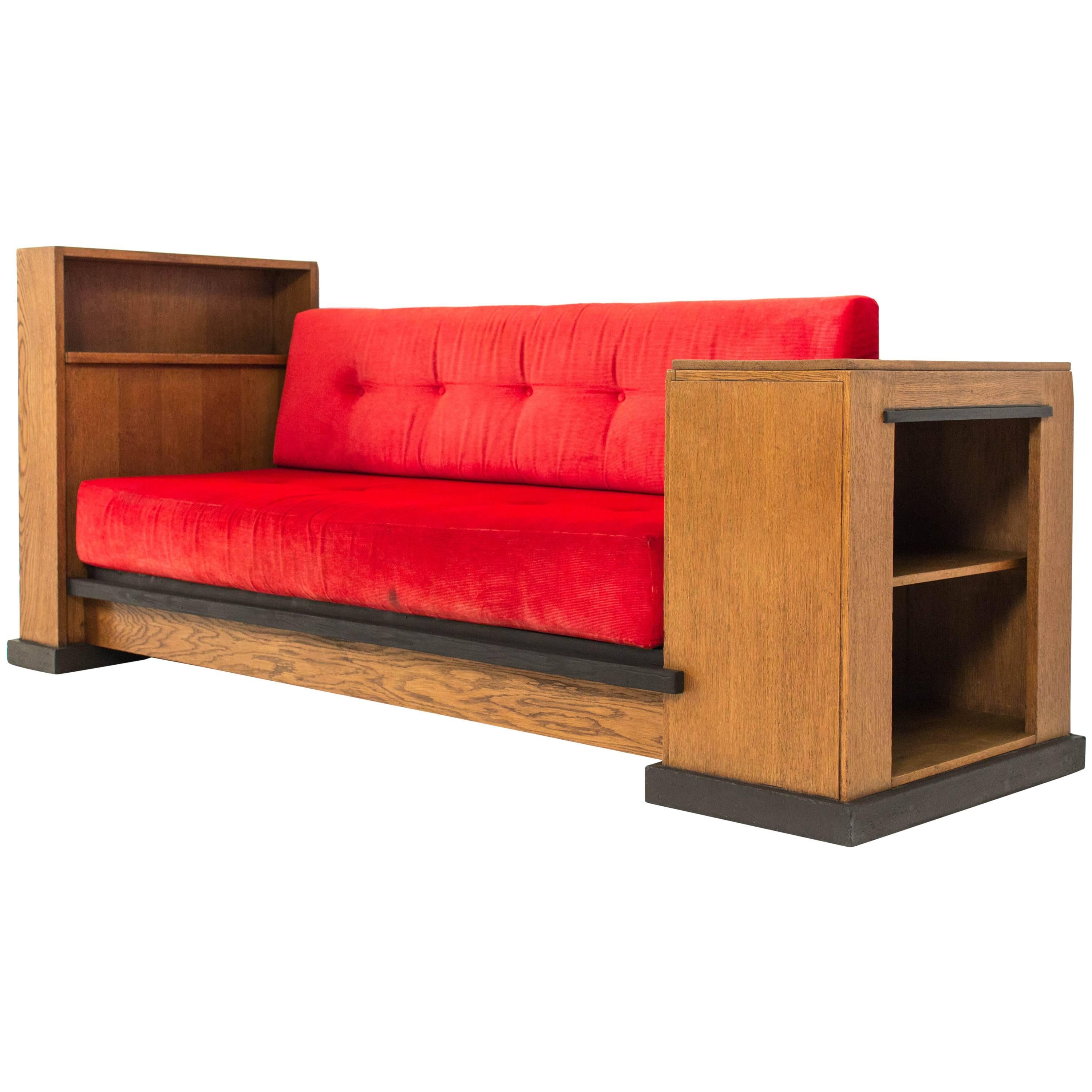 Rare Art Deco Haagse School Cosy Corner or Sofa by Jan Brunott