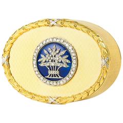 Mid-19th Century Enamel Diamond and Gold Box
