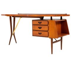 Iconic Mid-Century Modern Desk by Louis Van Teeffelen for Webe, 1959