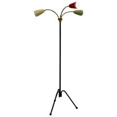 Brass, Lacquered Floor Lamp by H.Th.J.A. Busquet for Hala Zeist, Netherlands