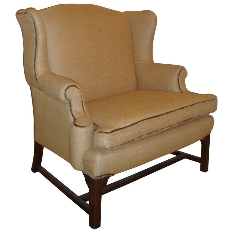 MidCentury Settee Marquis Chair in New Fabric For Sale at 1stdibs