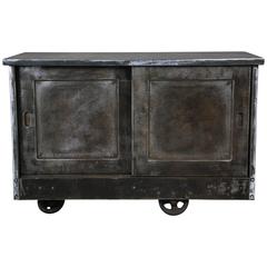 Vintage 1930 Industrial Metal Side Cabinet