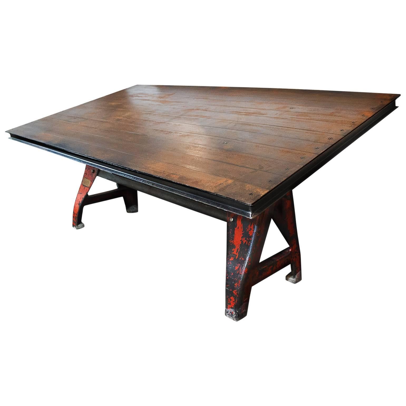 Massive Industrial Drafting/ Conference Table