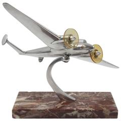 Mid Century Aviation French Aluminum and Marble Airplane Model, circa 1950s 2