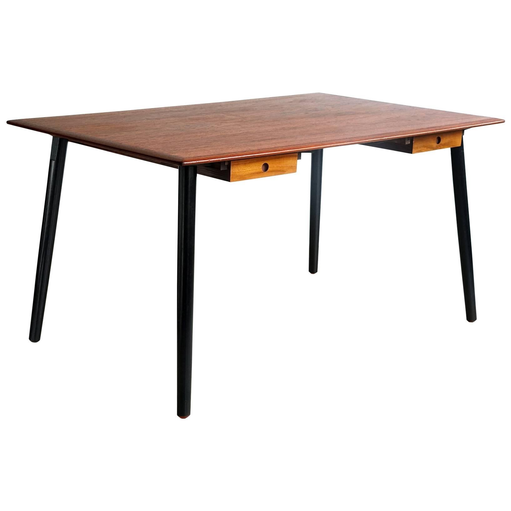 Verwandelbarer dänischer Schreibtisch, Esstisch oder Partner-Schreibtisch