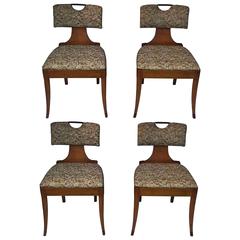 Interesting Modernist Suite of Four Klismos Style Chairs