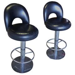 Pair of Custom Bar Stools designed for John Wayne by Charles Hollis Jones, c.1968