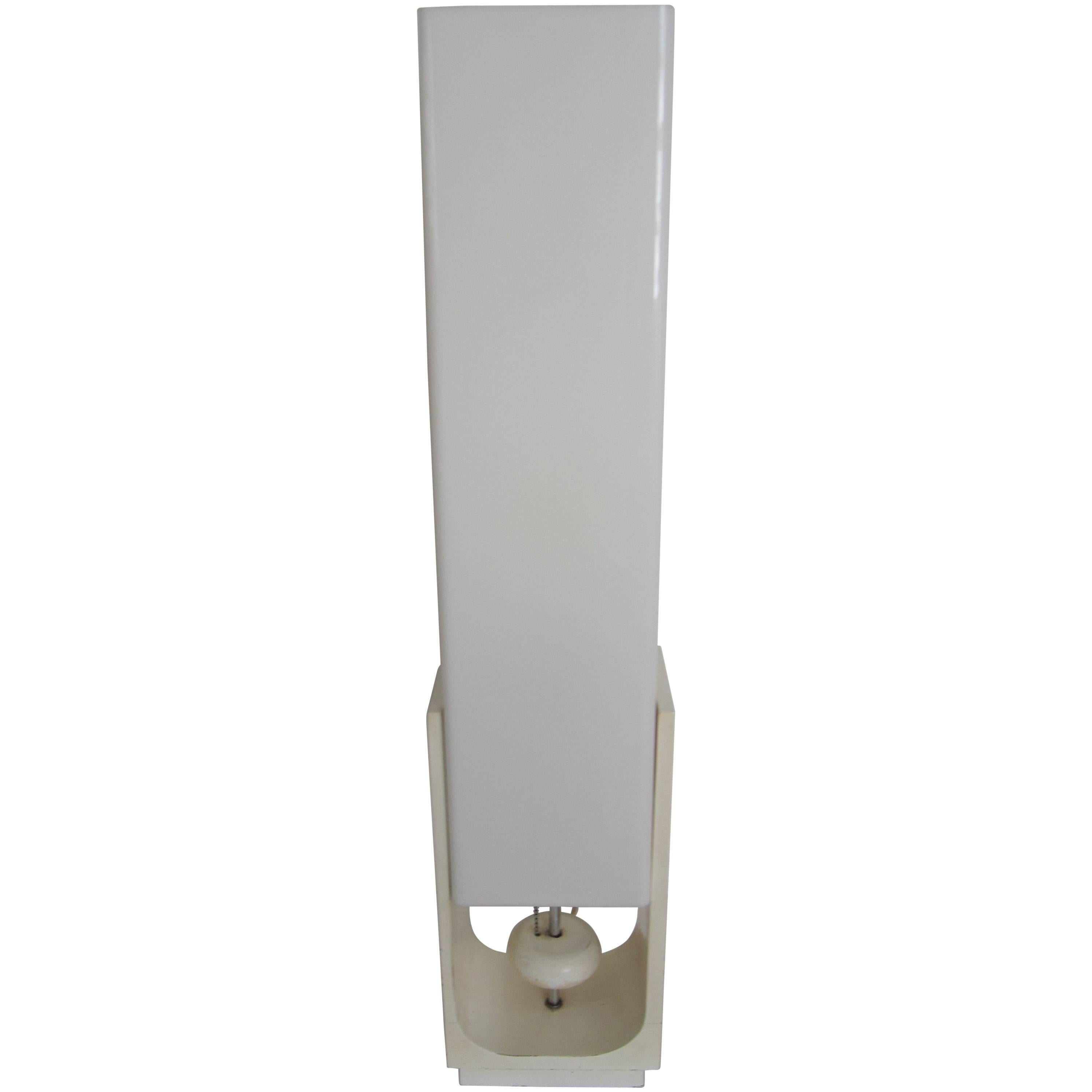 Lampada da tavolo o da terra in acrilico bianco