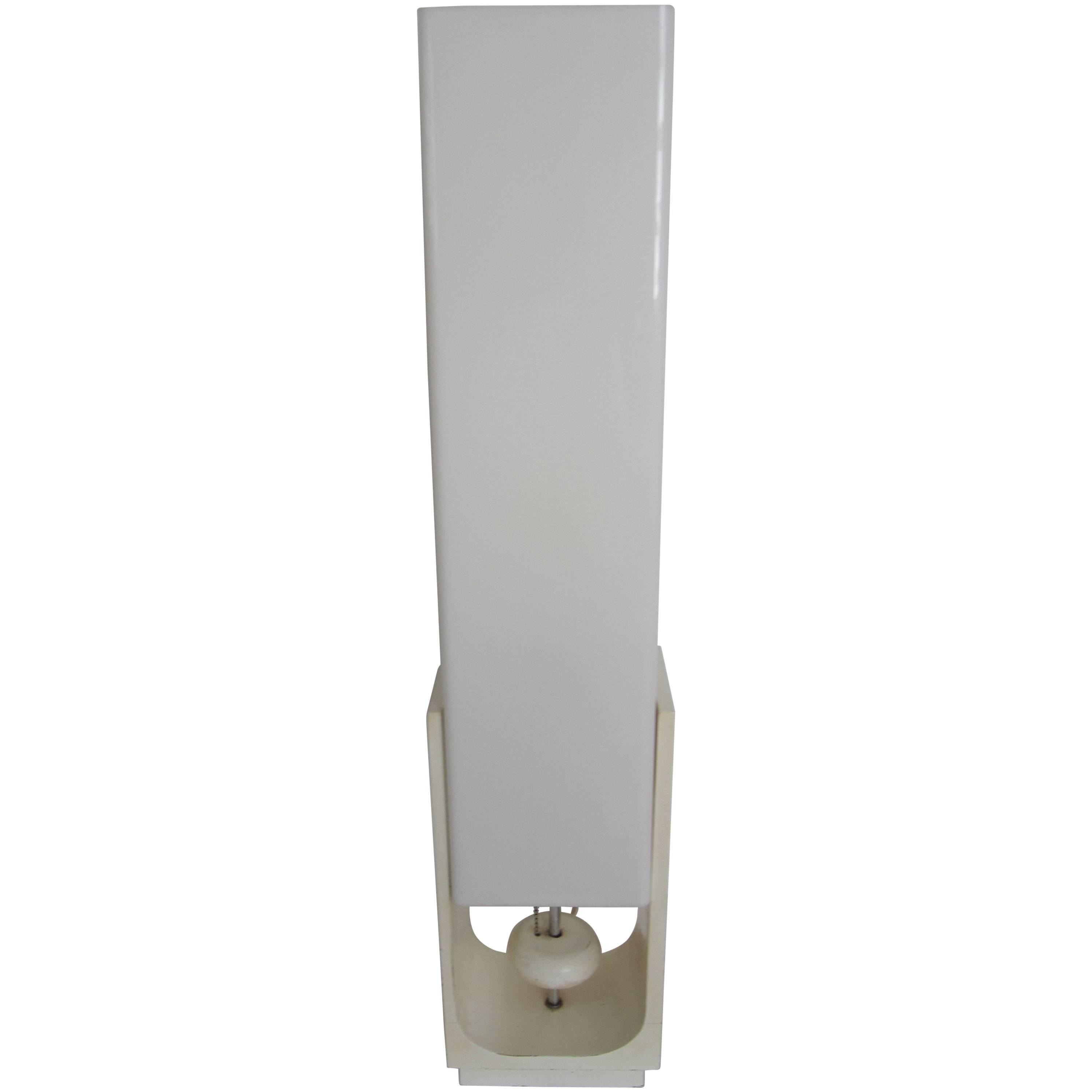 Modern White Acrylic Table or Floor Lamp, circa 1960s For Sale