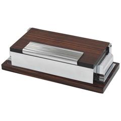 1930s Art Deco Modernist Box, Macassar Ebony and Chrome in the Manner of Desny 3