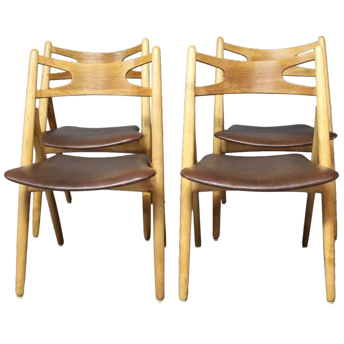 Set of Four Sawbuck Chairs, Model CH29 by Hans J. Wegner, 1960s
