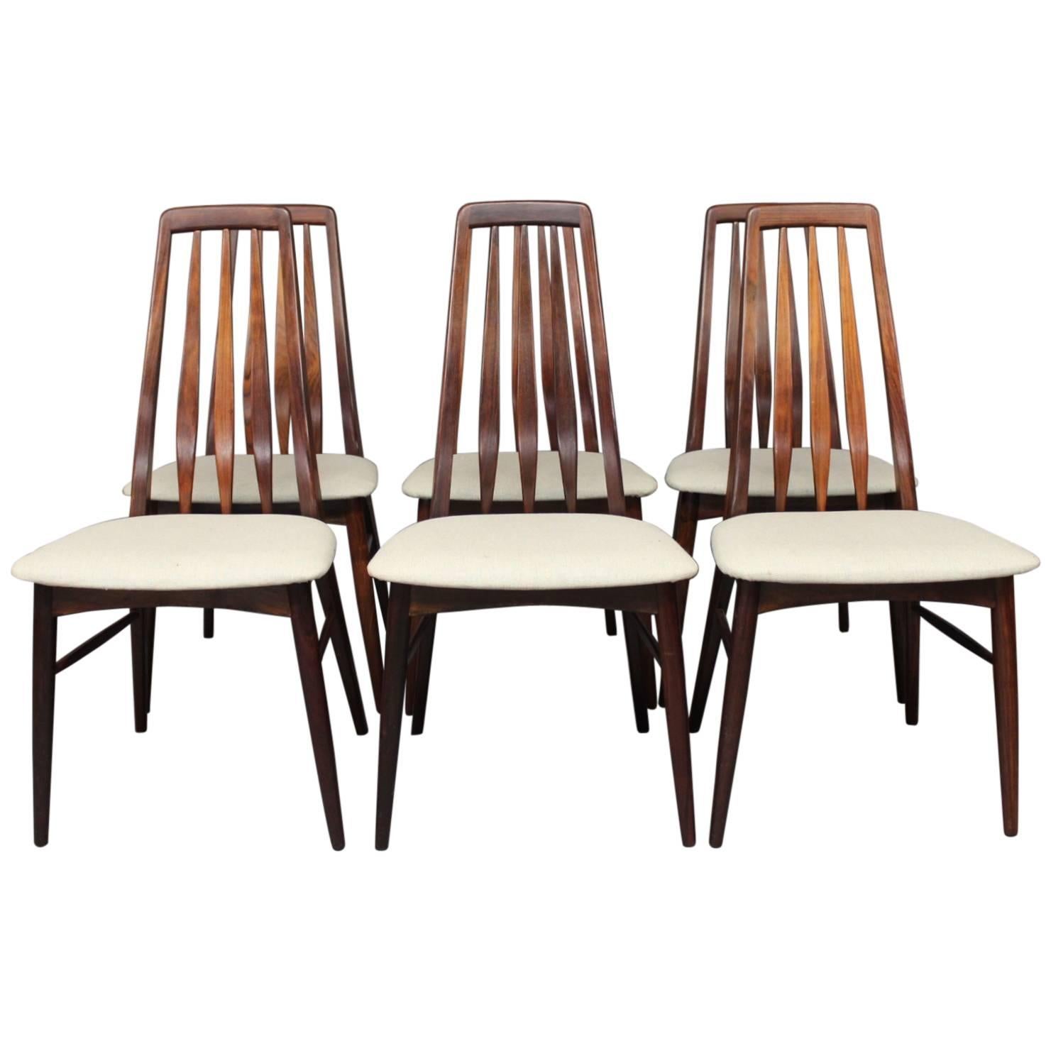 Set of Six "Eva" Dining Room Chairs by Niels Koefoed, 1960s