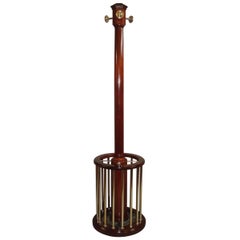 Antique Early 20th Century Mahogany and Chrome Circular Hall Stand