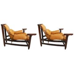 Pair of Captain's Lounge Chairs by Jean Gillon in Jacaranda Wood