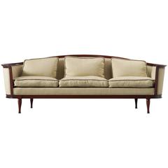 Scandinavian Sofa in Mahogany and Fabric Upholstery 5