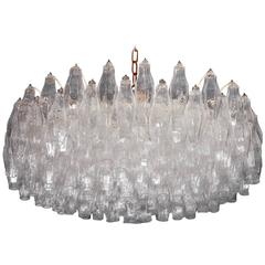 Huge Polyhedral Murano Glass Chandelier in the Style of Carlo Scarpa, circa 1964