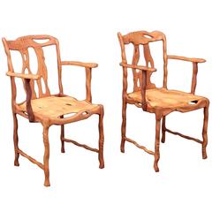 Pair of Sculptural Armchairs by Paul Salet