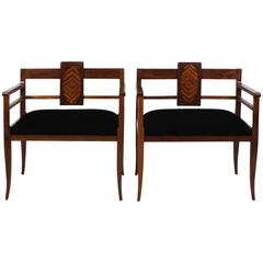 Pair of Cubist Benches from the 1920s