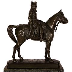 Napoleon on Horseback, Bronze Sculpture Signed A. Vibert, France, circa 1880