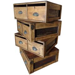 English Large Set of Air Ministry Vintage Oak Drawer Unit, circa 1943