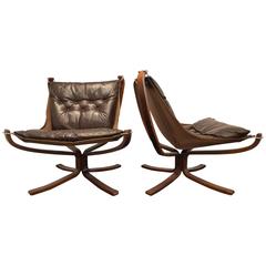 Pair of Sigurd Ressel Falcon Chairs for Vatne Mobler