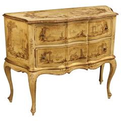 20th Century Venetian Lacquered, Painted and Gilded Dresser