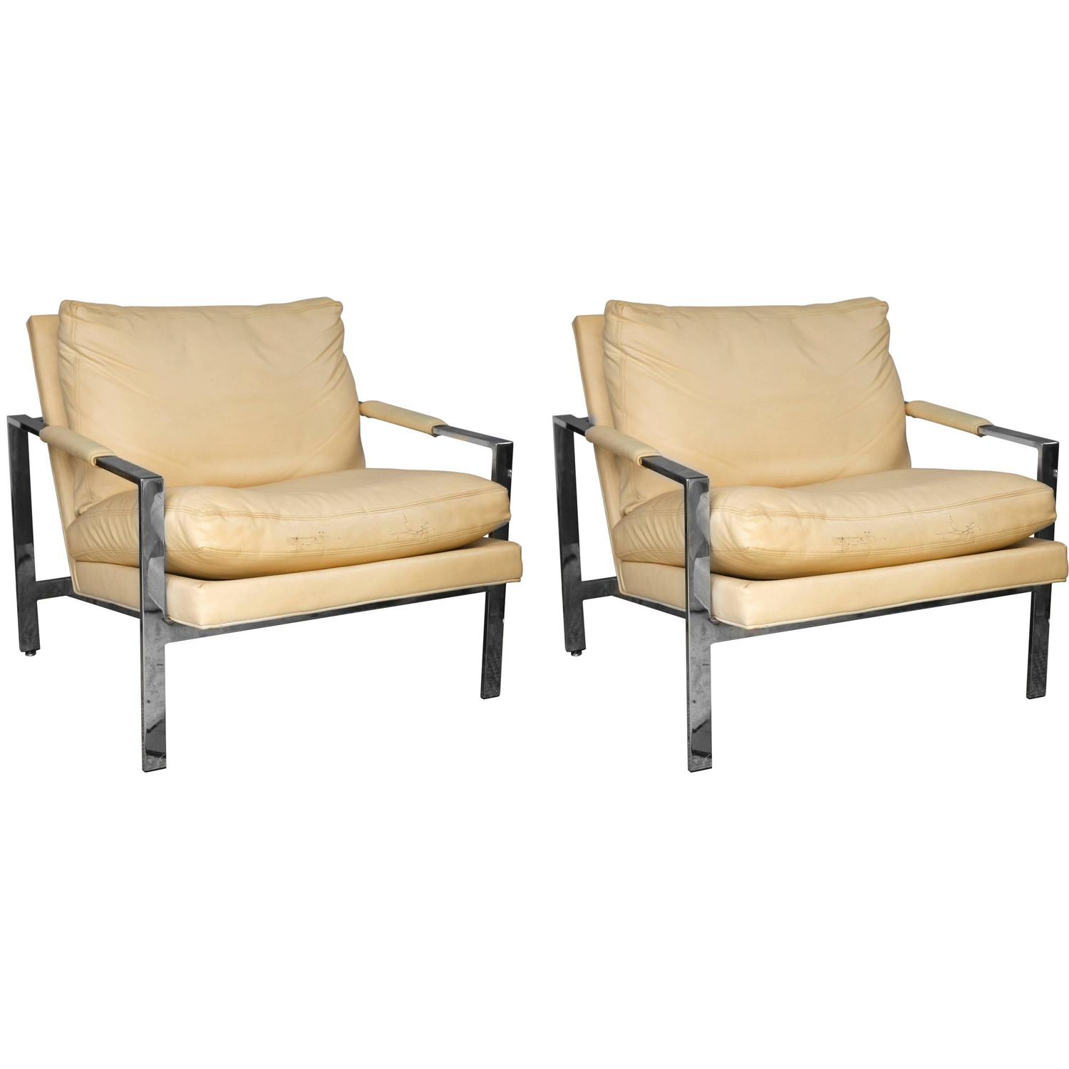 Milo Baughman for Thayer Coggin Club Chairs, Pair For Sale ...