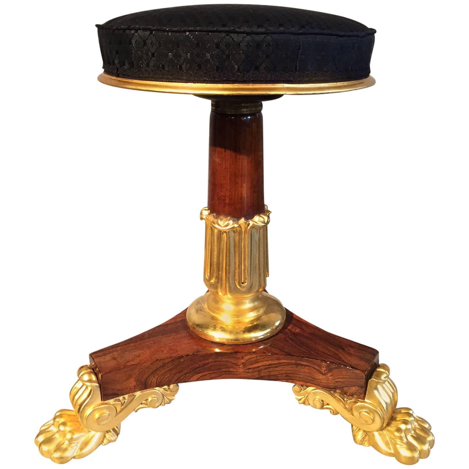 Early 19th Century Piano Music Stool Attributable to George Smith, circa 1830. For Sale