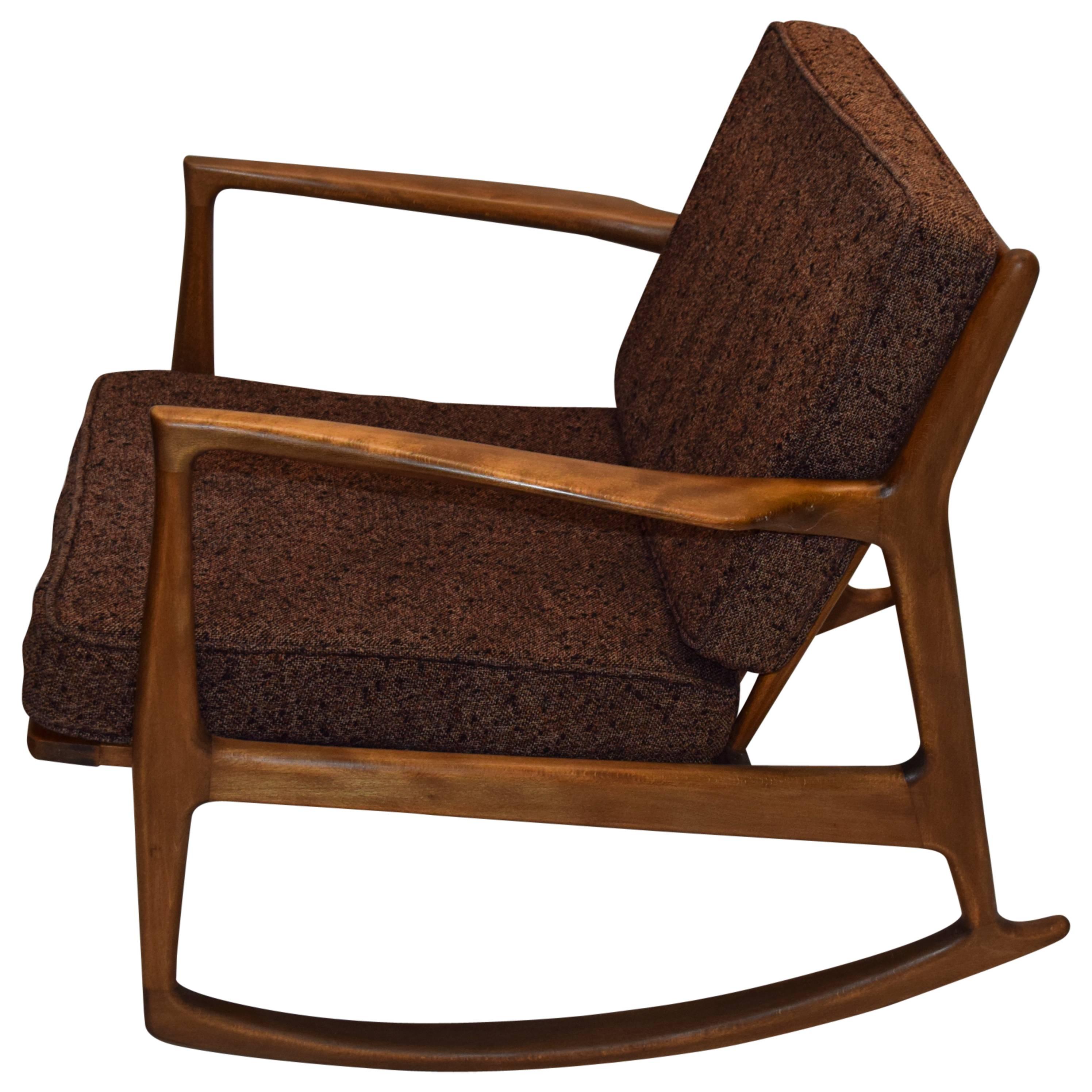 Single Rocking Chair by Ib Kofod-Larson for Selig, circa 1955 Made in Denmark