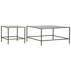 Pair of Brass and Vitrolite Cocktail Tables in the Manner of Paul McCobb 9