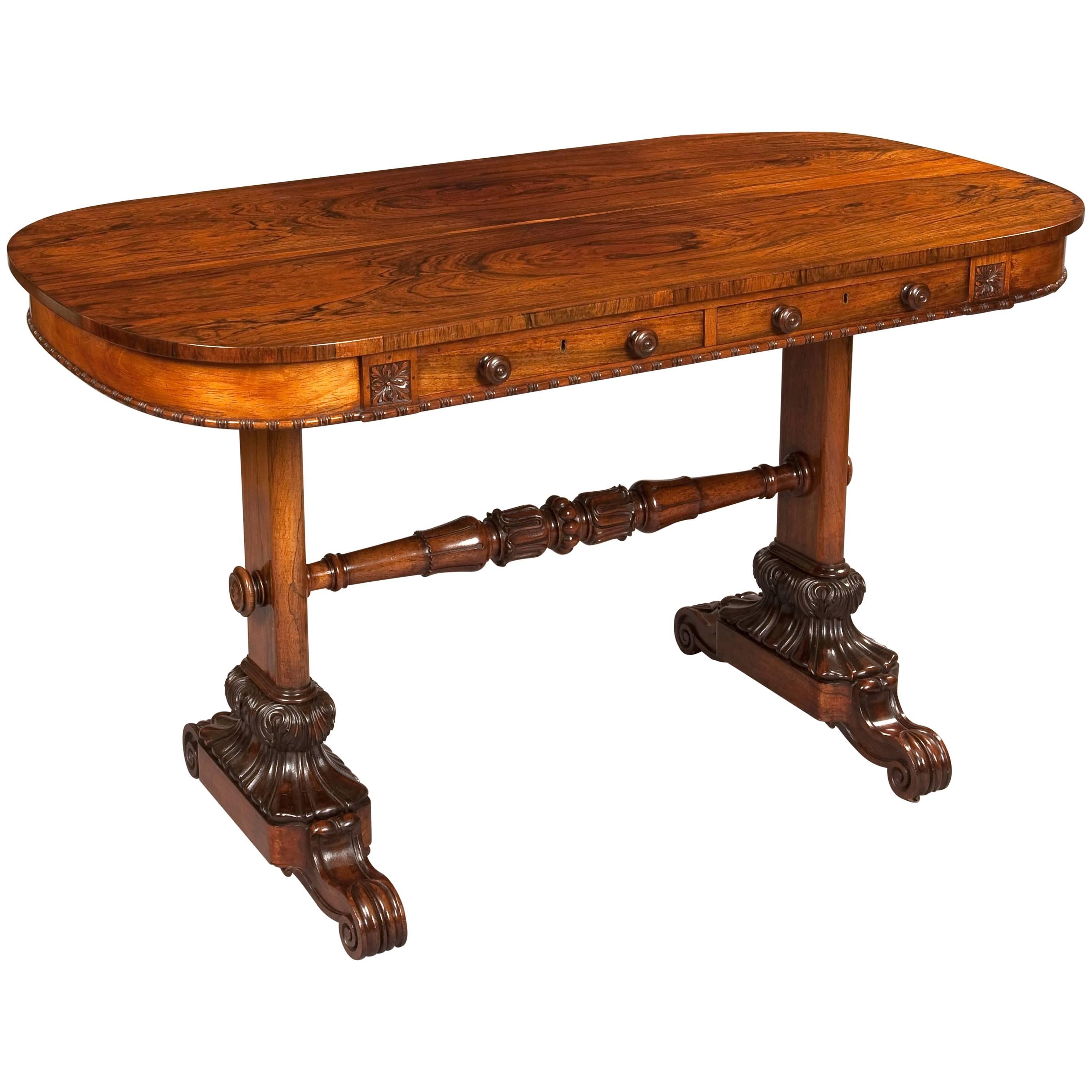 George IV Carved Goncalo Alves Library or Sofa Table  For Sale