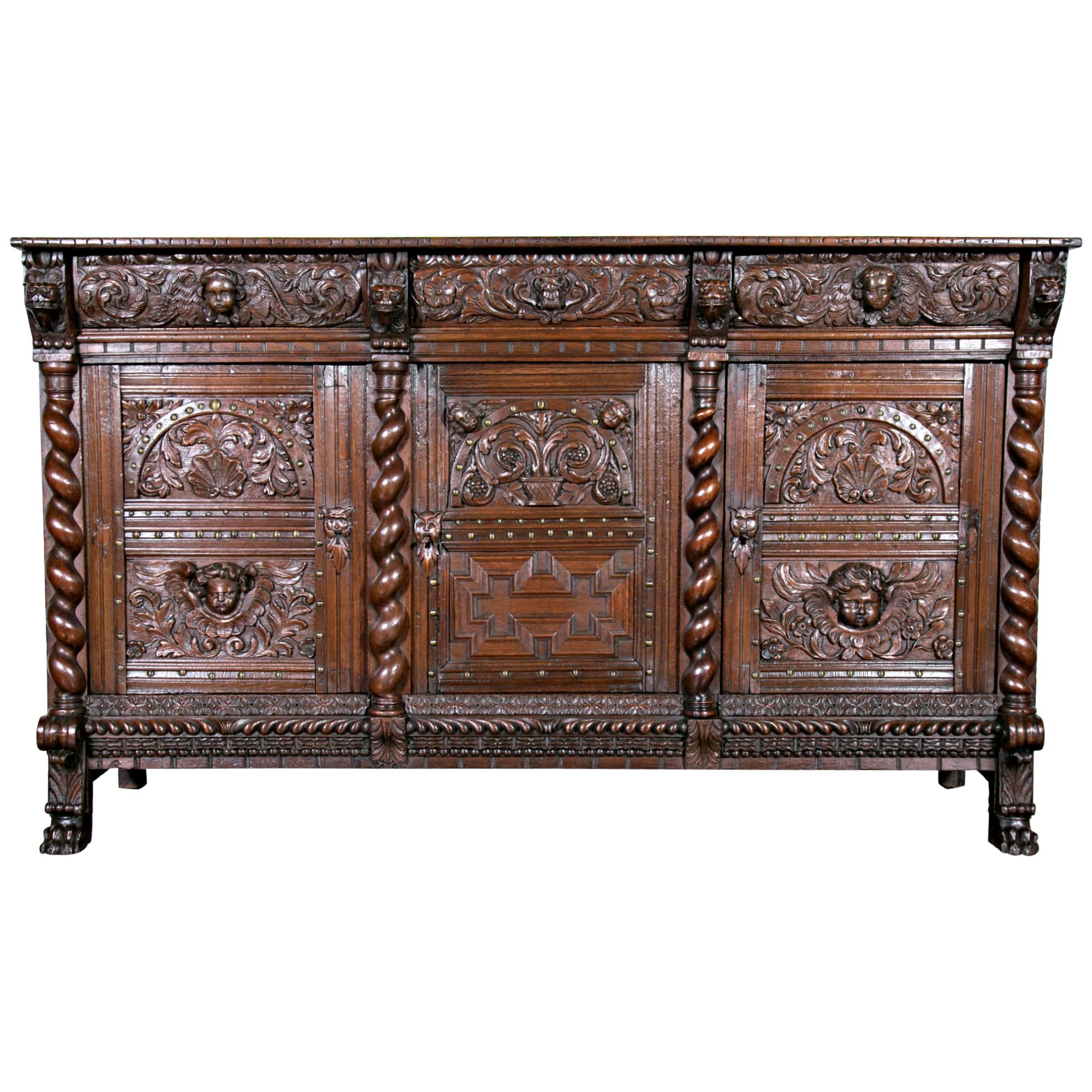 17th Century French Period Louis XIII/Louis XIV Transitional Enfilade Buffet