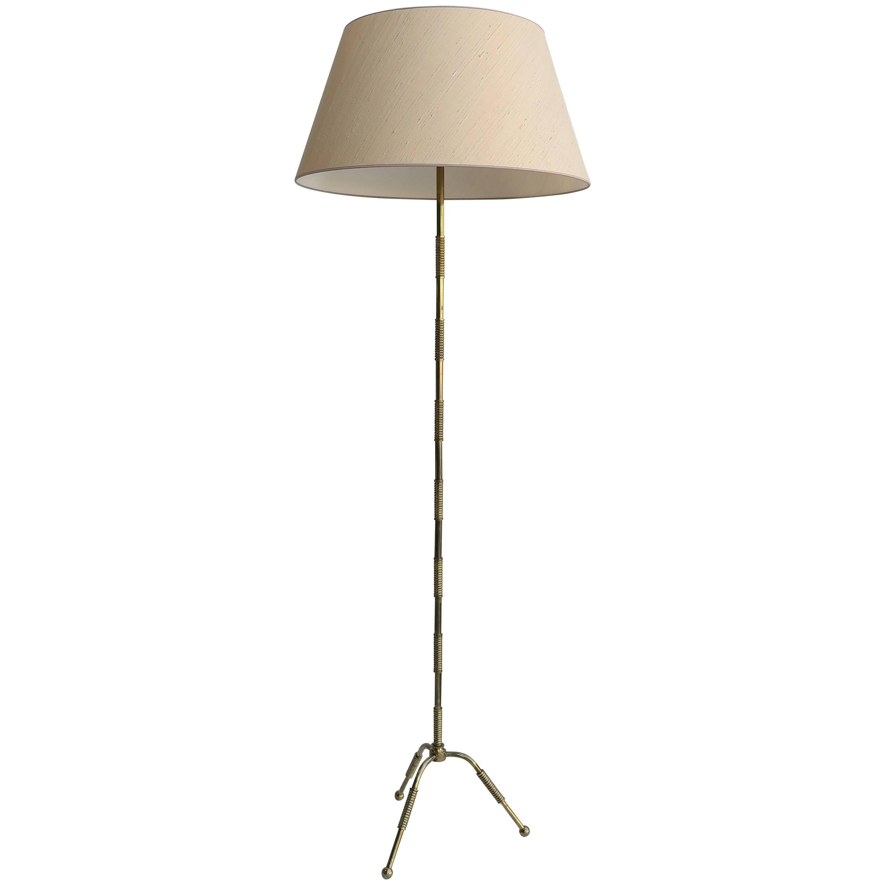 French Floor Lamp in Brass by Maison Bagues For Sale